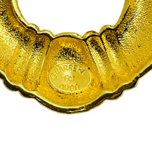 Load image into Gallery viewer, BARRER for AVON gold tone door knocker designer runway clip on earrings
