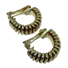 Load image into Gallery viewer, BEAUTY BRASS MADE IN ITALY signed vintage gold tone designer clip on earrings
