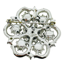 Load image into Gallery viewer, BENEDIKT NY signed vintage silver tone ab rhinestones designer brooch
