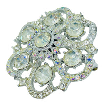 Load image into Gallery viewer, BENEDIKT NY signed vintage silver tone ab rhinestones designer brooch
