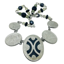 Load image into Gallery viewer, BEN AMUN signed vintage silver tone cameo link designer necklace

