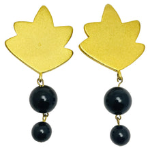 Load image into Gallery viewer, BICHE de BERE PARIS made in France gold beads dangle designer clip on earrings
