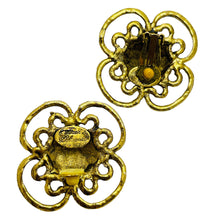 Load image into Gallery viewer, BLAIR DELMANICO signed vintage gold cross designer runway clip on earrings
