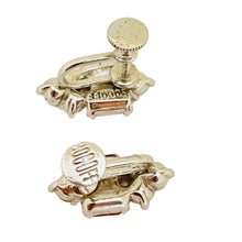 Load image into Gallery viewer, BOGOFF signed vintage silver tone ruby pink  rhinestone designer screw earrings
