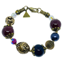 Load image into Gallery viewer, BULATTI signed vintage gold tone glass beads designer bracelet
