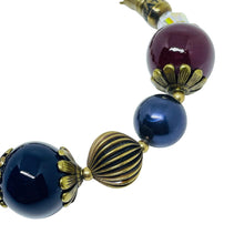 Load image into Gallery viewer, BULATTI signed vintage gold tone glass beads designer bracelet
