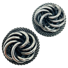 Load image into Gallery viewer, BULATTI signed vintage silver tone designer clip earrings
