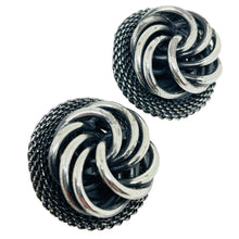 Load image into Gallery viewer, BULATTI signed vintage silver tone designer clip earrings
