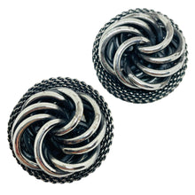 Load image into Gallery viewer, BULATTI signed vintage silver tone designer clip earrings
