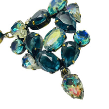 Load image into Gallery viewer, CAMEE signed gold tone blue glass designer necklace
