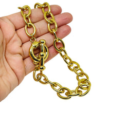 Load image into Gallery viewer, CAROLEE signed gold tone toggle clasp massive chain designer necklace
