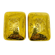 Load image into Gallery viewer, CAROLEE signed vintage gold tone designer 80's clip on earrings
