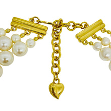 Load image into Gallery viewer, CAROLEE signed vintage gold tone faux pearls multi strand designer necklace
