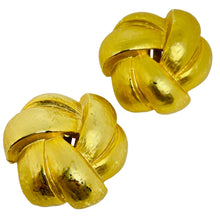 Load image into Gallery viewer, CAROLEE vintage gold tone faux pearls etruscan designer clip on earrings
