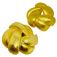 Load image into Gallery viewer, CAROLEE vintage gold tone faux pearls etruscan designer clip on earrings
