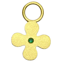 Load image into Gallery viewer, CHARM ME UP 22k gold emerald flower charm by DOROTA LASAK
