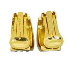 Load image into Gallery viewer, CHRISTIAN DIOR signed gold plated enamel crystal designer clip on earrings
