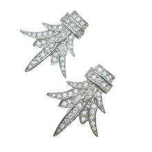 Load image into Gallery viewer, CHRISTIAN DIOR signed silver tone vintage crystals designer post earrings
