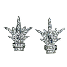 Load image into Gallery viewer, CHRISTIAN DIOR signed silver tone vintage crystals designer post earrings
