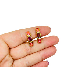 Load image into Gallery viewer, CHRISTIAN DIOR signed vintage gold pink crystals designer clip on earrings
