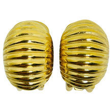 Load image into Gallery viewer, CHRISTIAN DIOR signed vintage gold plated designer clip on earrings
