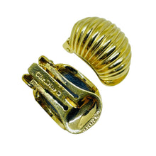 Load image into Gallery viewer, CHRISTIAN DIOR signed vintage gold plated designer clip on earrings
