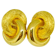 Load image into Gallery viewer, CHRISTIAN DIOR signed vintage gold plated massive designer clip on earrings
