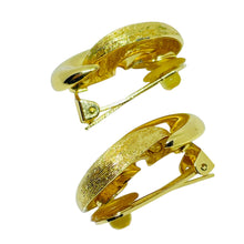 Load image into Gallery viewer, CHRISTIAN DIOR signed vintage gold plated massive designer clip on earrings
