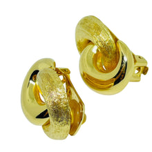 Load image into Gallery viewer, CHRISTIAN DIOR signed vintage gold plated massive designer clip on earrings
