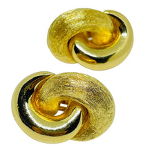 Load image into Gallery viewer, CHRISTIAN DIOR signed vintage gold plated massive designer clip on earrings
