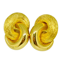 Load image into Gallery viewer, CHRISTIAN DIOR signed vintage gold plated massive designer clip on earrings
