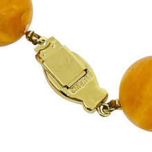 Load image into Gallery viewer, CINER signed vintage gold tone amber resin beaded designer necklace
