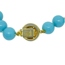 Load image into Gallery viewer, CINER signed vintage gold tone glass turquoise beaded designer necklace
