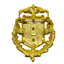 Load image into Gallery viewer, CRAFT vintage gold enamel anchor crown designer runway brooch
