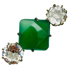 Load image into Gallery viewer, CZECHOSLOVAKIA signed gold glass art deco designer brooch
