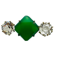 Load image into Gallery viewer, CZECHOSLOVAKIA signed gold glass art deco designer brooch
