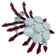 Load image into Gallery viewer, CZECHO SLOVAKIA signed vintage silver glass stones designer massive brooch
