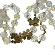 Load image into Gallery viewer, DEMARIO signed vintage gold tone ab crystal multi strand designer necklace
