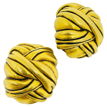 Load image into Gallery viewer, DIVA signed vintage matte gold tone massive designer clip on earrings

