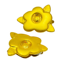 Load image into Gallery viewer, DOLCE VITA signed vintage matte gold flowers designer clip on earrings

