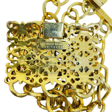 Load image into Gallery viewer, ERICKSON BEAMON signed gold tone glass massive chain designer bracelet
