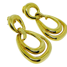 Load image into Gallery viewer, ERWIN PEARL P.E.P vintage gold tone door knocker designer pierced earrings
