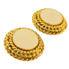 Load image into Gallery viewer, ERWIN PEARL signed vintage gold tone enamel designer clip on earrings
