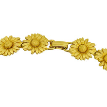 Load image into Gallery viewer, ESCADA Made in FRANCE signed vintage gold flowers designer necklace earrings set
