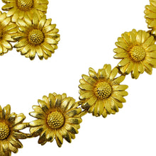 Load image into Gallery viewer, ESCADA Made in FRANCE signed vintage gold flowers designer necklace earrings set
