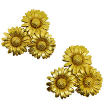 Load image into Gallery viewer, ESCADA Made in FRANCE signed vintage gold flowers designer necklace earrings set

