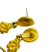 Load image into Gallery viewer, EXPRESS signed vintage matte gold designer dangle earrings

