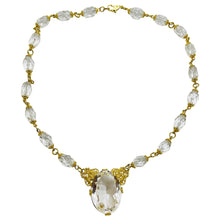 Load image into Gallery viewer, FARRAH signed gold tone crystal designer necklace
