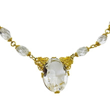 Load image into Gallery viewer, FARRAH signed gold tone crystal designer necklace
