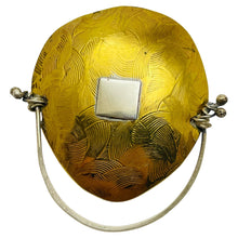 Load image into Gallery viewer, FISHER 1999 signed vintage mixed metal modernist artisan designer brooch
